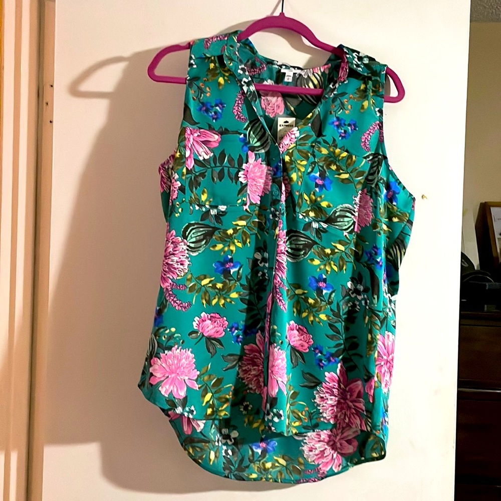 Beautiful Express sleeveless button down NWT